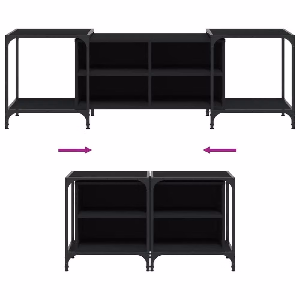 Berkfield Home Modern Black Matt TV Cabinet W/D/H: 153 x 37 x 50 cm – 4