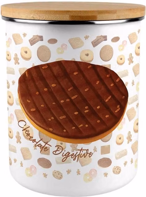 Purely Home Chocolate Digestive Biscuits Novelty Extra Large Ceramic Storage Canister in Multicolour
