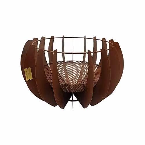 Ivyline Solis Round Steel Fire Bowl in Rust