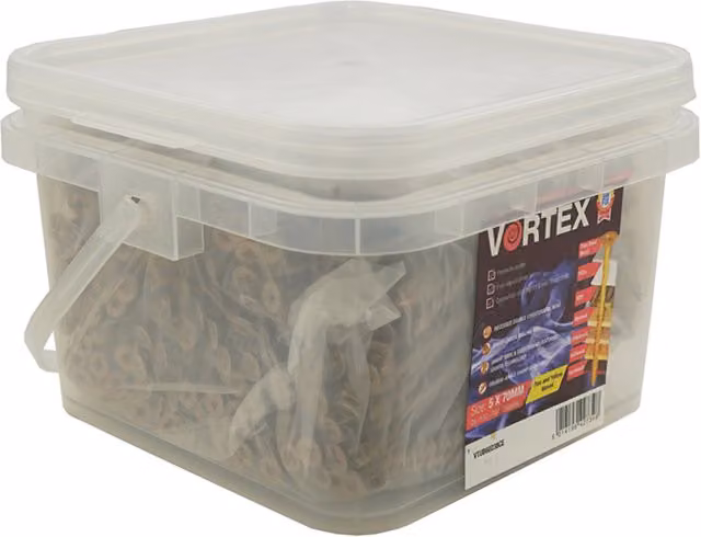 Vortex High-Performance Woodscrews CE Grey, 5.0 x 90mm, 2 Boxes of 600