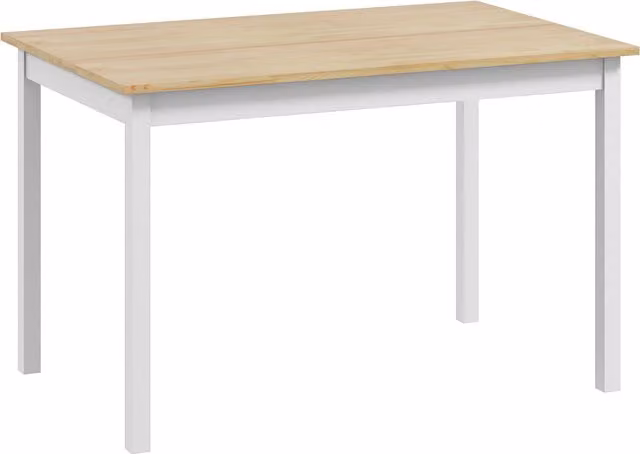 HOMCOM Natural and White Farmhouse Dining Table with Pine Wood Frame, W/D/H: 120 x 75 x 75 cm