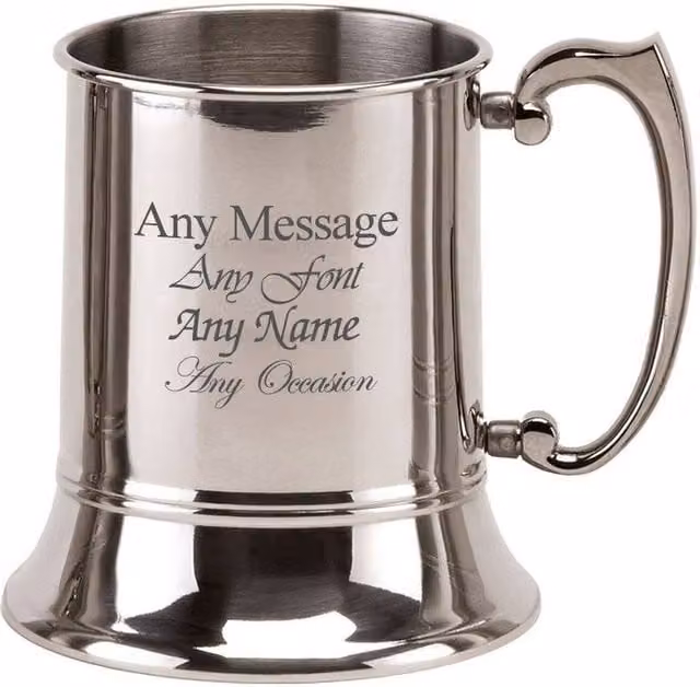 Uniqueful Personalised 17oz Stainless Steel Tankard in Silver