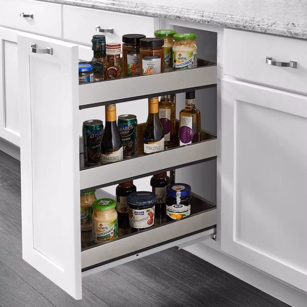 PAWNORA Silver Aluminum Pull Out Kitchen Basket, Width: 20 cm – 3