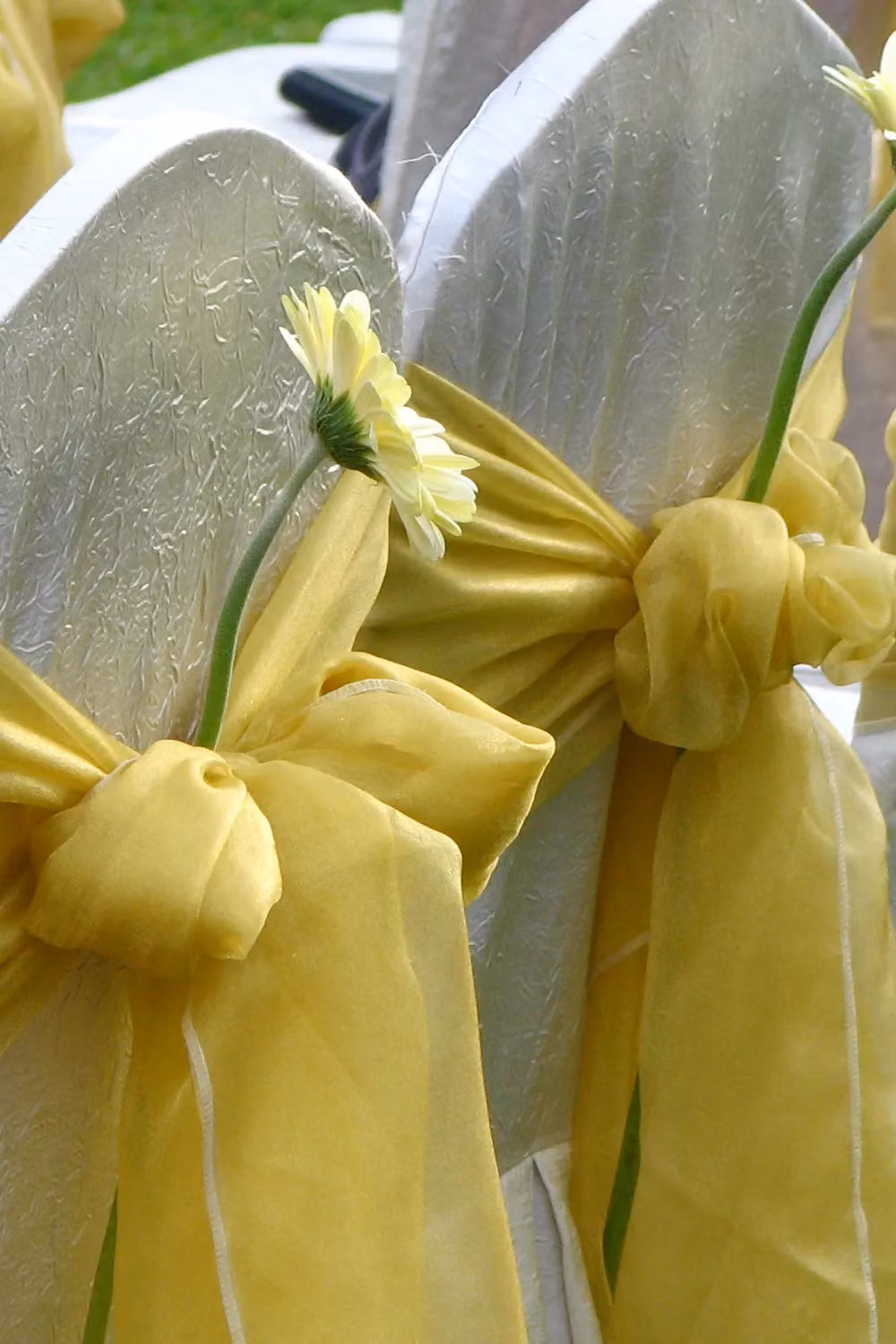 Neel Blue Set of 25 Gold Organza Sashes for Party Decoration, W: 17 cm x L: 280 cm – 3