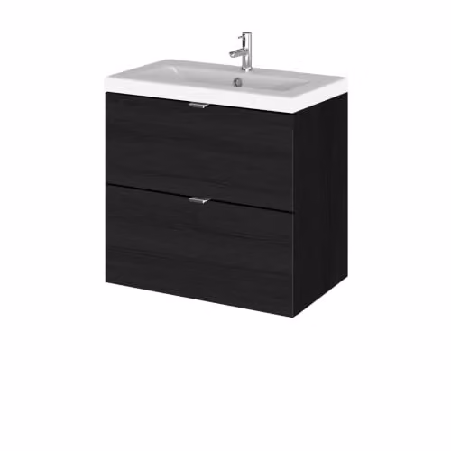 Balterley Alrewas Modern Wall Mounted 2 Drawer Bathroom Vanity Unit with Basin, Anthracite Black, W: 60.0 cm, D: 36.0 cm, H: 57.9 cm – 4