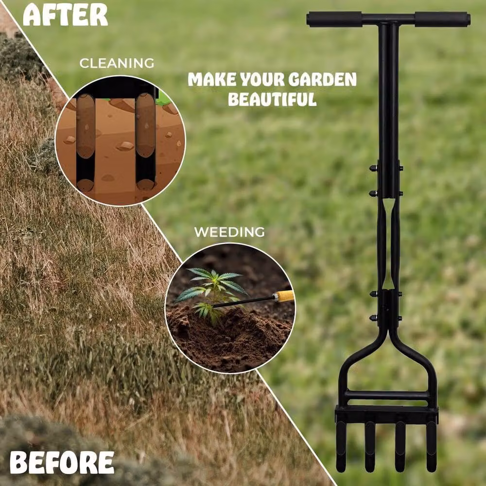 SPETLEK 4 Spike Hollow Tine Hand Lawn Tool in Black – 3