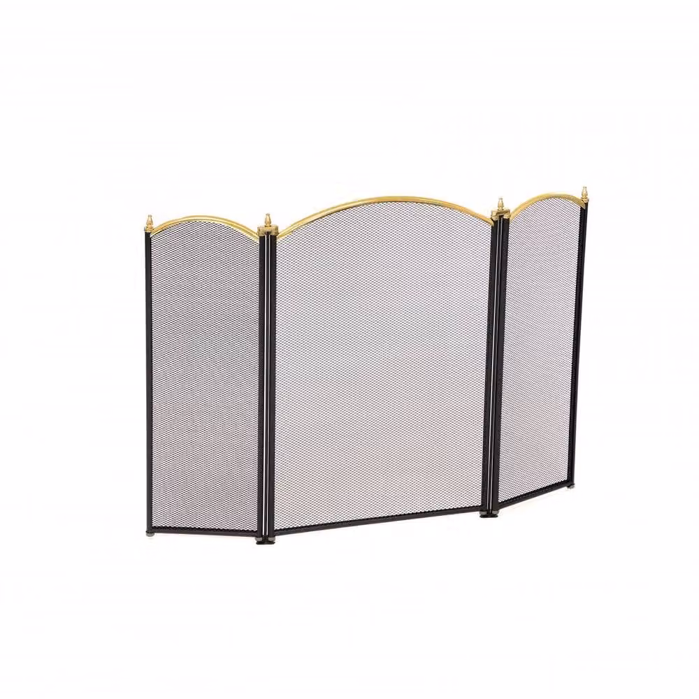 Oypla 3 Panel Black Steel Fire Screen Spark Guard – 2