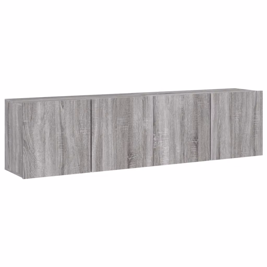 Berkfield Home Wall-mounted TV Cabinets, 2 Piece Set in Grey, W: 80 cm, D: 30 cm, H: 41 cm – 2