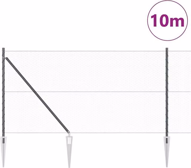 Berkfield Home Grey Steel Hexagon Fence, 1 x 10 m