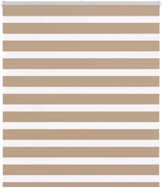 Berkfield Home Zebra Blind in Sand Brown, W: 120 cm, H: 100 cm
