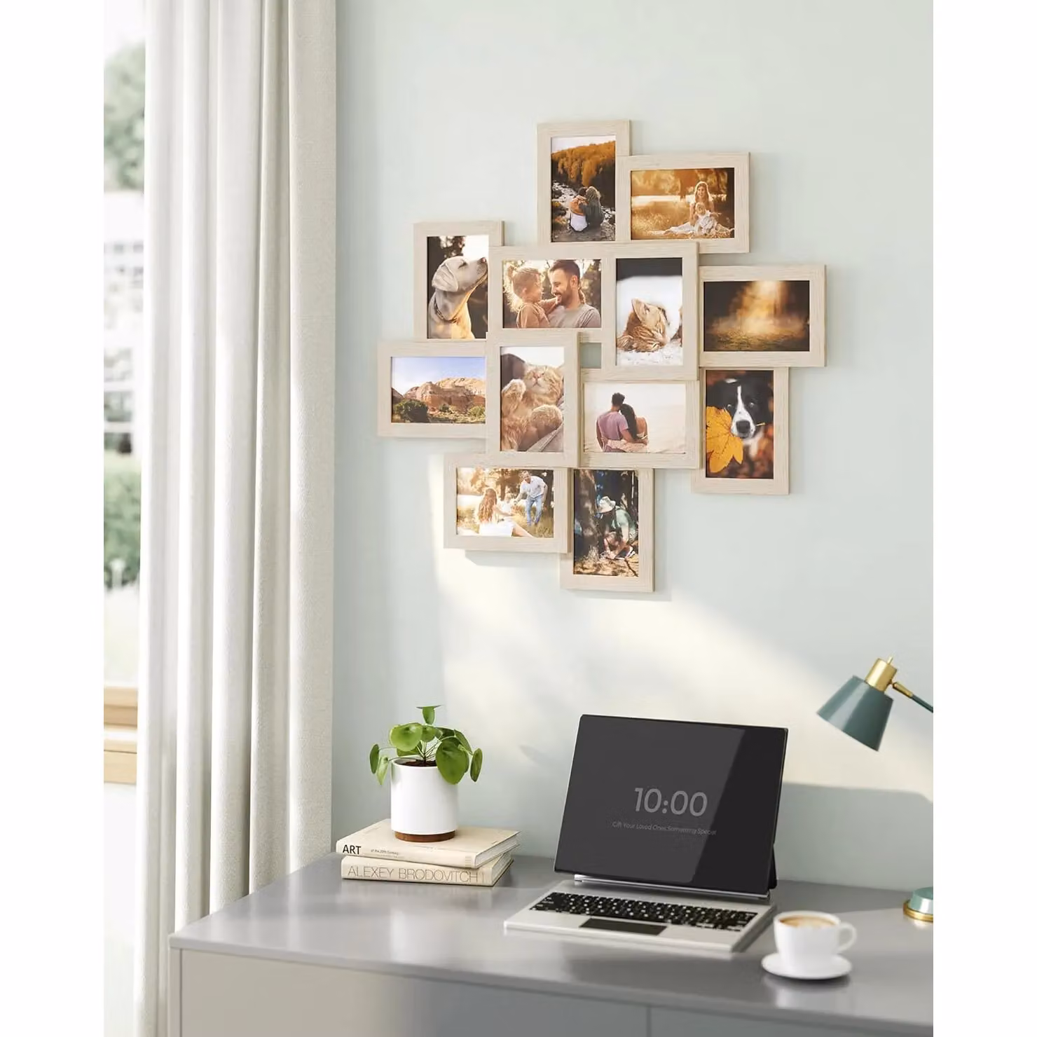 SONGMICS Multi Picture Wall Frame Collection in Sand, Rectangular Design for 10x15 cm Photos – 2