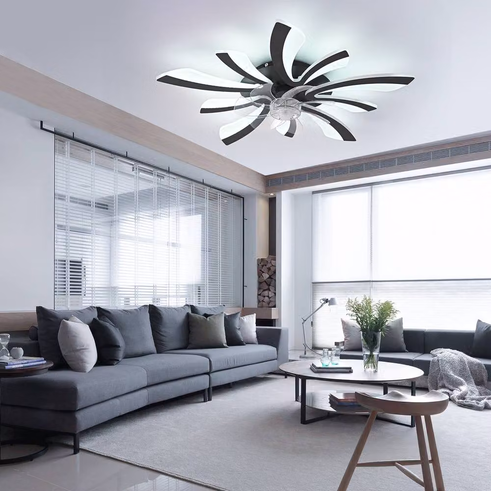 NIVOR Dimmable LED Ceiling Fan with Light, 6-Speed Reversible Motor and Remote/App Control, Black – 4