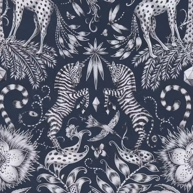 Emma Shipley Kruger Fabric Navy and Grey Adult Product