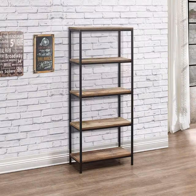 Birlea Urban Rustic 5 Tier Industrial Bookcase in Brown