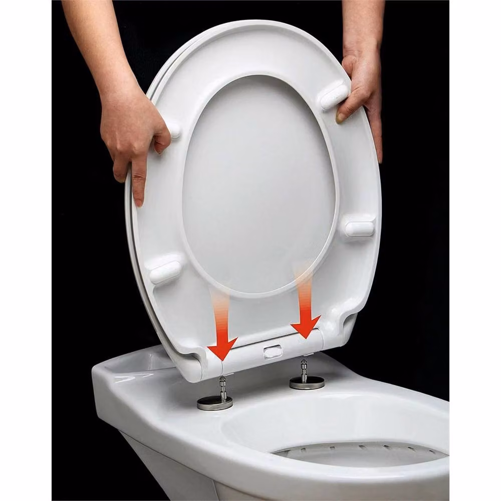 SPETLEK Oval Soft Close Toilet Seat with Quick Release Metal Hinges in Cool White – 2