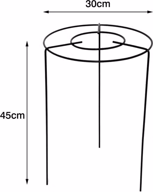 Garden Gear Double Round Grow Through Grid Metal Plant Support Frame, Green, Height: 45 cm