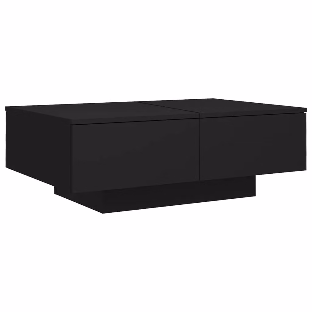 Berkfield Home Modern Black Coffee Table in Engineered Wood W/D/H: 90 x 60 x 31 cm – 2