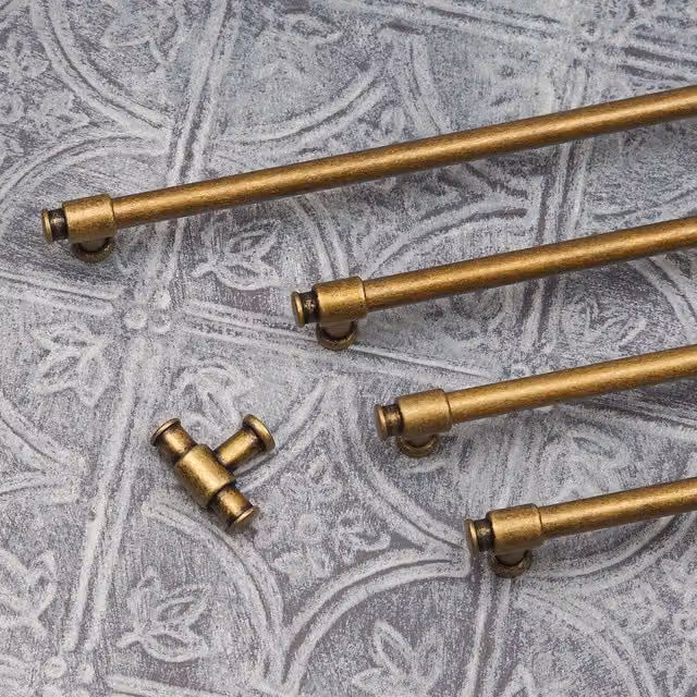 Handle & Home Antique Brass Rustic Bar Cabinet Handles and Knobs, Length: 190 mm