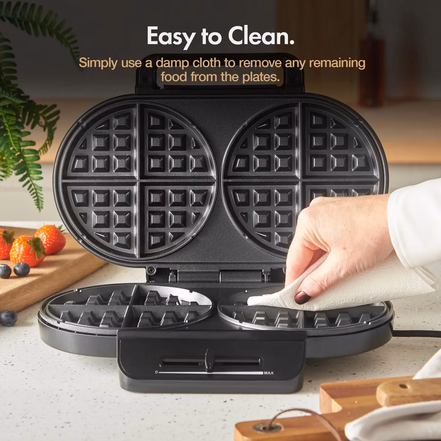 VonShef Dual Round Waffle Maker in Black – 5