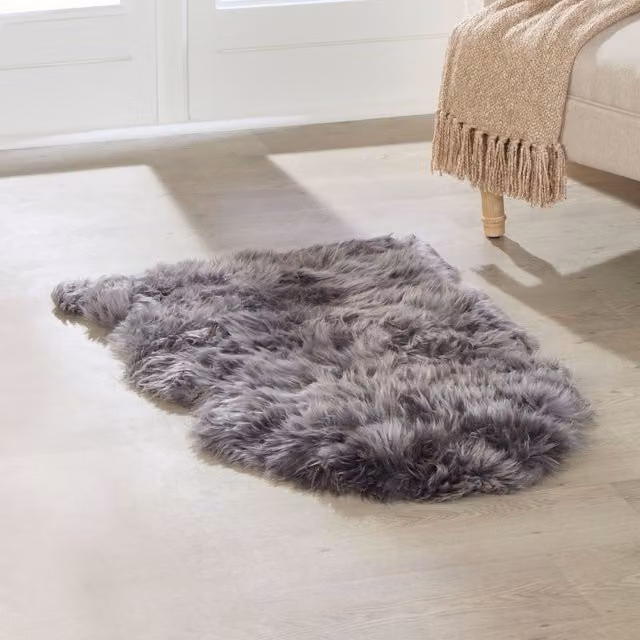 Native Natural Grey Sheepskin Rug, W: 60 cm, L: 120 cm