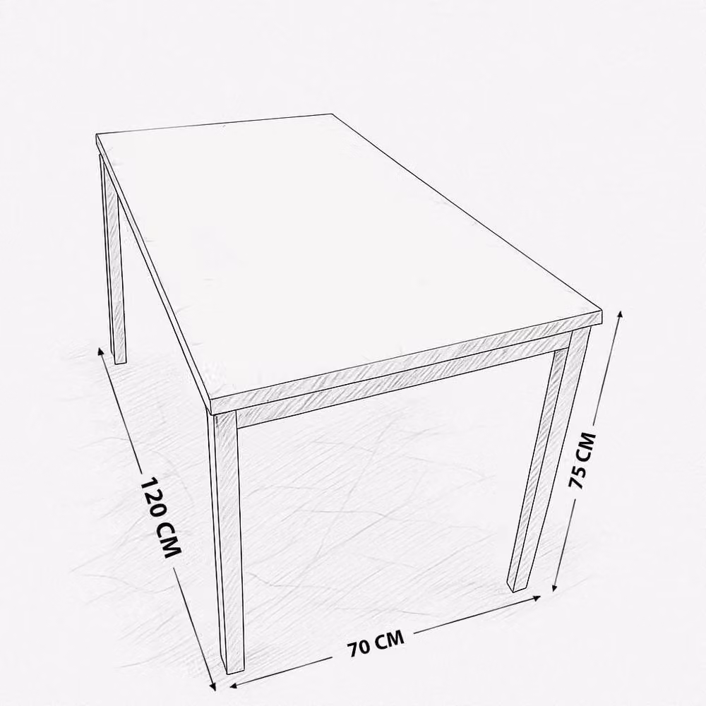 Kosy Koala Modern Rectangular Grey Glass Dining Table for 4 Seats, W/D/H: 120 x 70 x 75 cm – 2