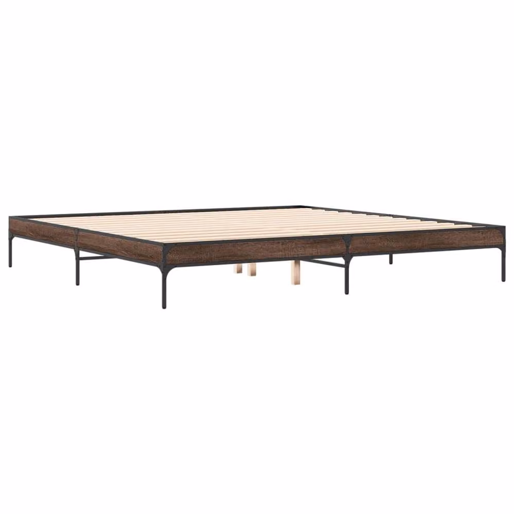 Berkfield Home Bed Frame in Brown Oak, 200 x 200 cm – 3