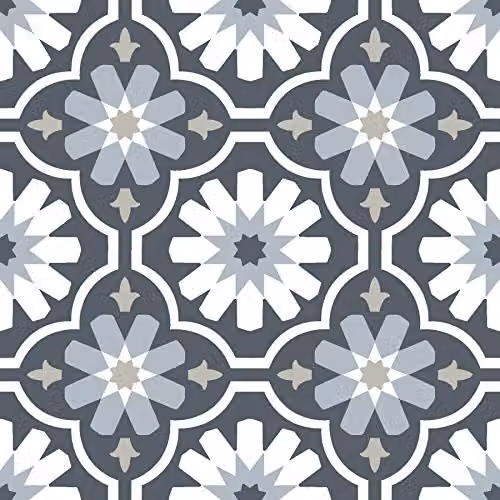 FloorPops FP2944 Sevilla Self-Adhesive Peel and Stick Floor Tiles, Grey, W: 60.96 cm, L: 152.4 cm, T: 0.15 cm