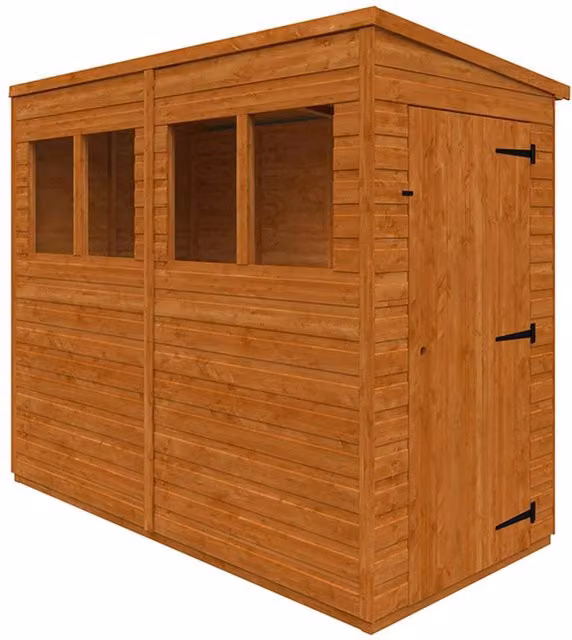 Buttercup Farm 8x4 Flex Pent Wooden Playhouse, 12mm Thickness, Burnt Orange, L238.8 x W115 x H203 cm – 1