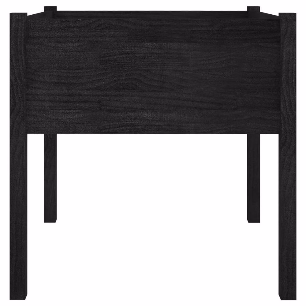 Berkfield Home Garden Planters, 2 Pack, Black Solid Pinewood, W/D/H: 70 x 70 x 70 cm – 4