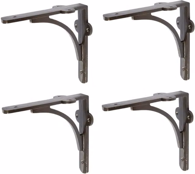 Hammer and Tongs Curved Iron Shelf Bracket, Grey, Pack of 4, Diameter: 15 cm