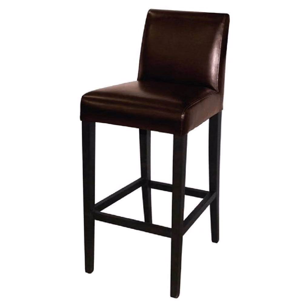 netfurniture Rose Brown Padded Bar Stool with Black Birch Wood Frame – 2