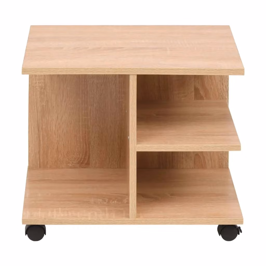 Berkfield Home Rolling Shelf in Brown Oak, W/D/H: 50 x 35 x 42 cm – 2