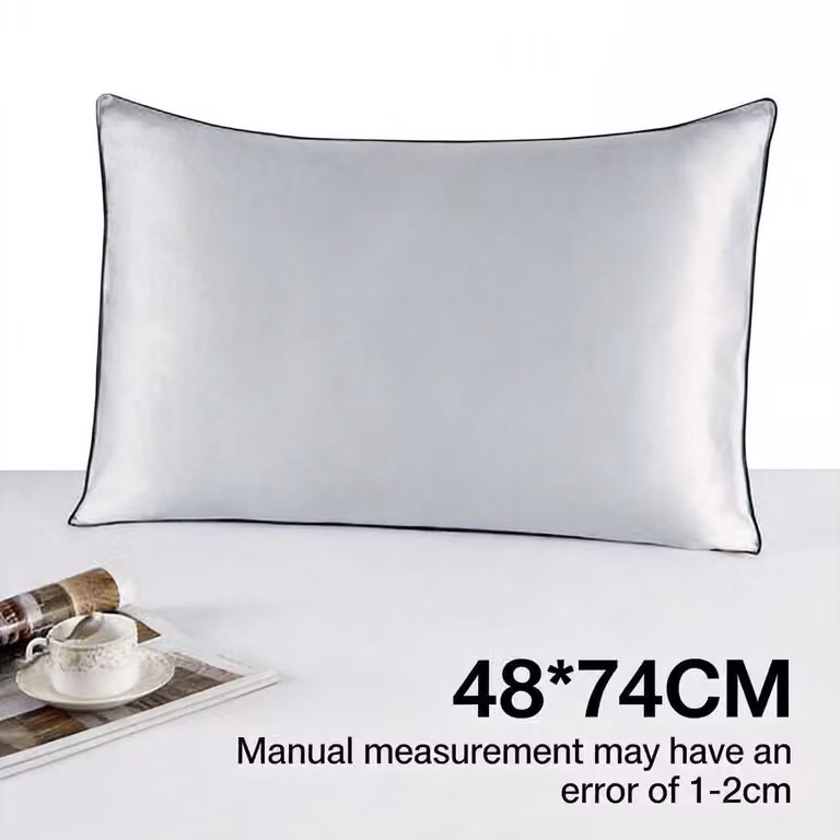 PAWNORA Grey Pure Mulberry Silk Pillowcases, 2 Pack