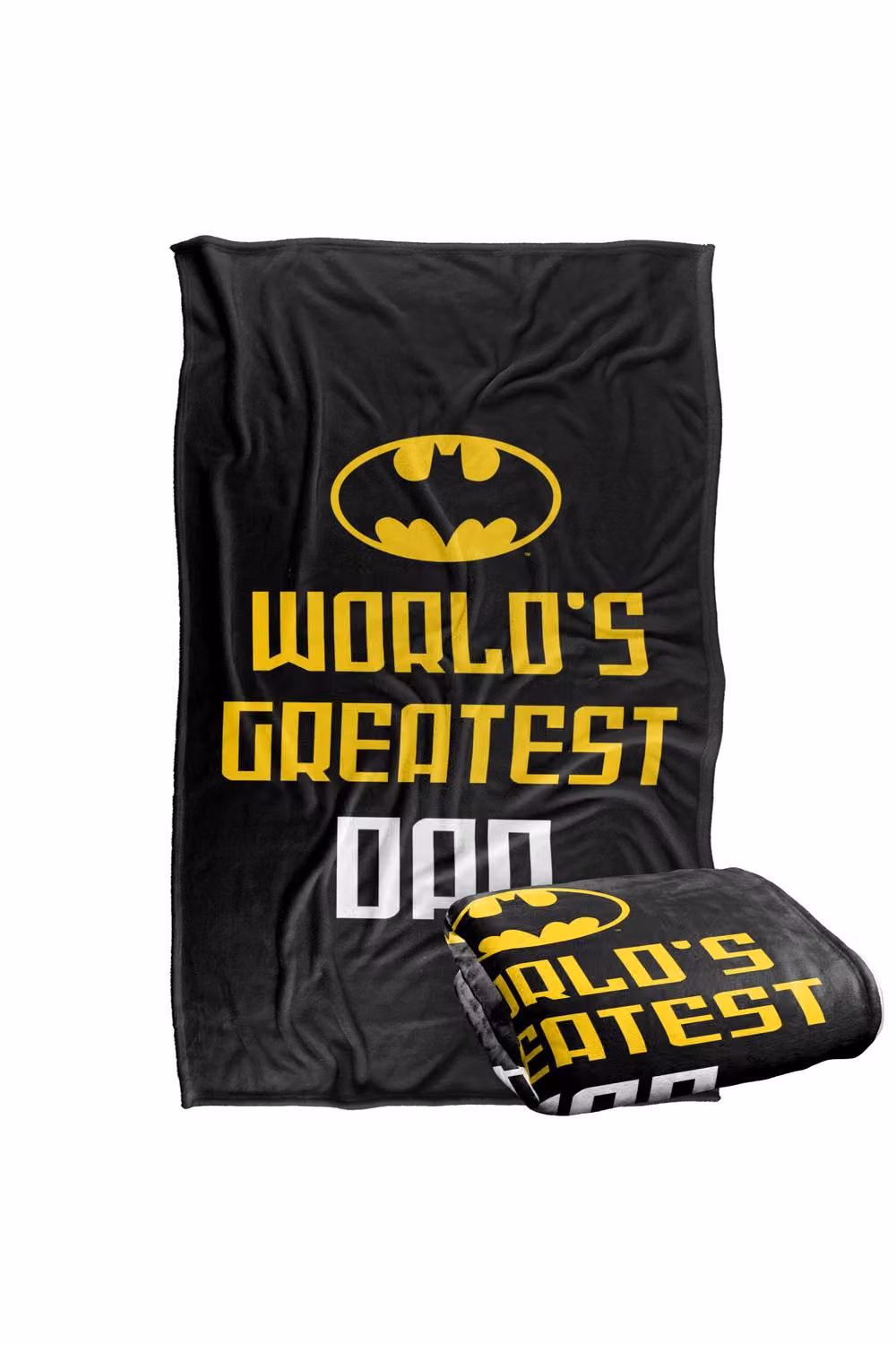Warner Bros. Batman Worlds Greatest Dad Super Soft Fleece Throw Blanket, Multicolour, W: 91 cm, D: 147 cm – 7