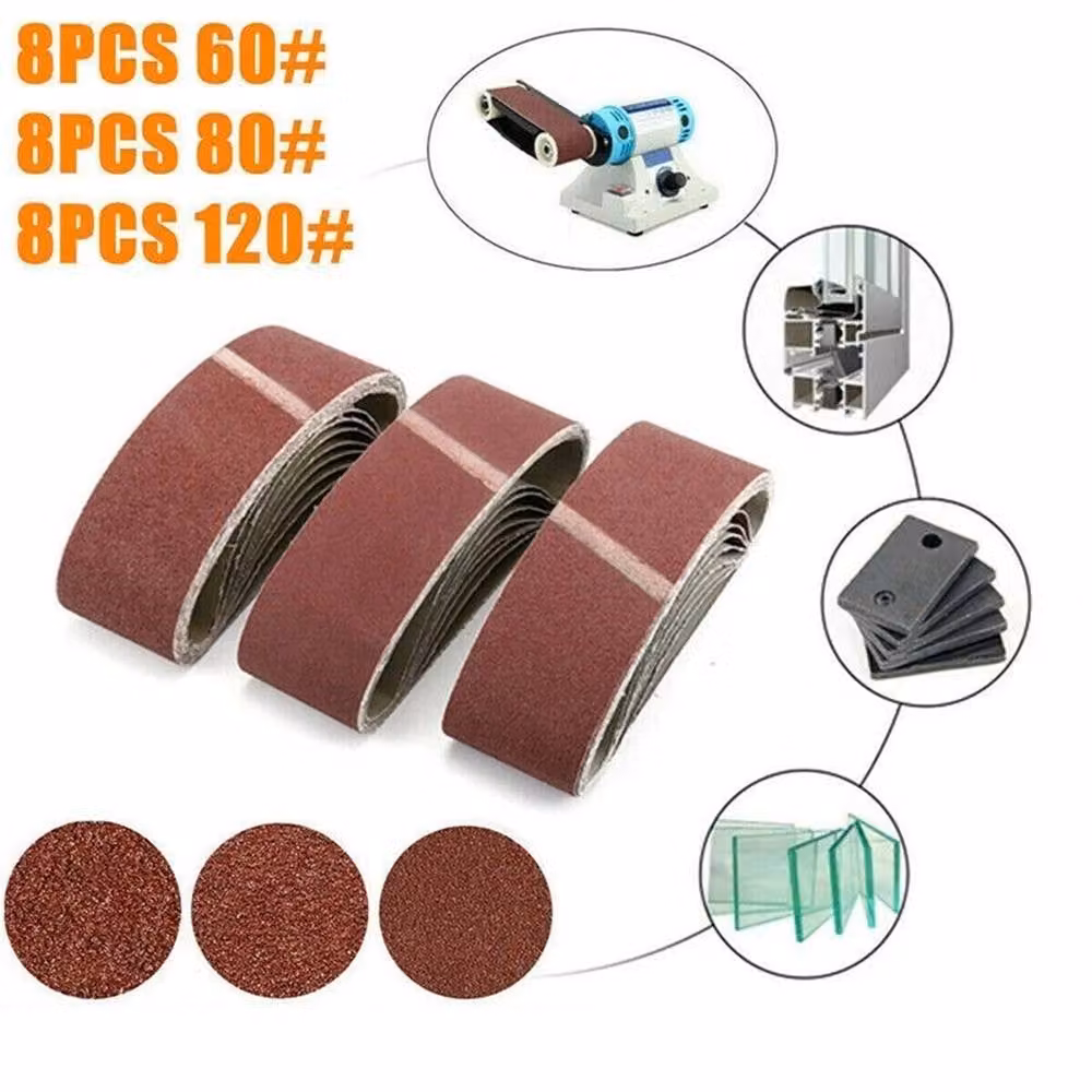 Nordara 24 Pack Mixed Grit Sanding Belts 60-120, W: 7.5 cm x L: 53.3 cm, Brown – 4