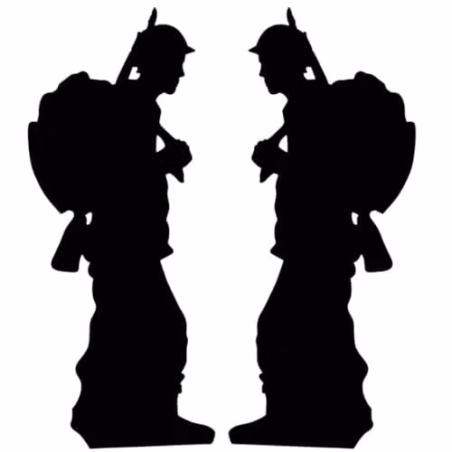 Star Cutouts SC1136 Soldier Silhouette Double Pack Lifesize Black Cardboard Cutouts for Remembrance Day and Memorial Events