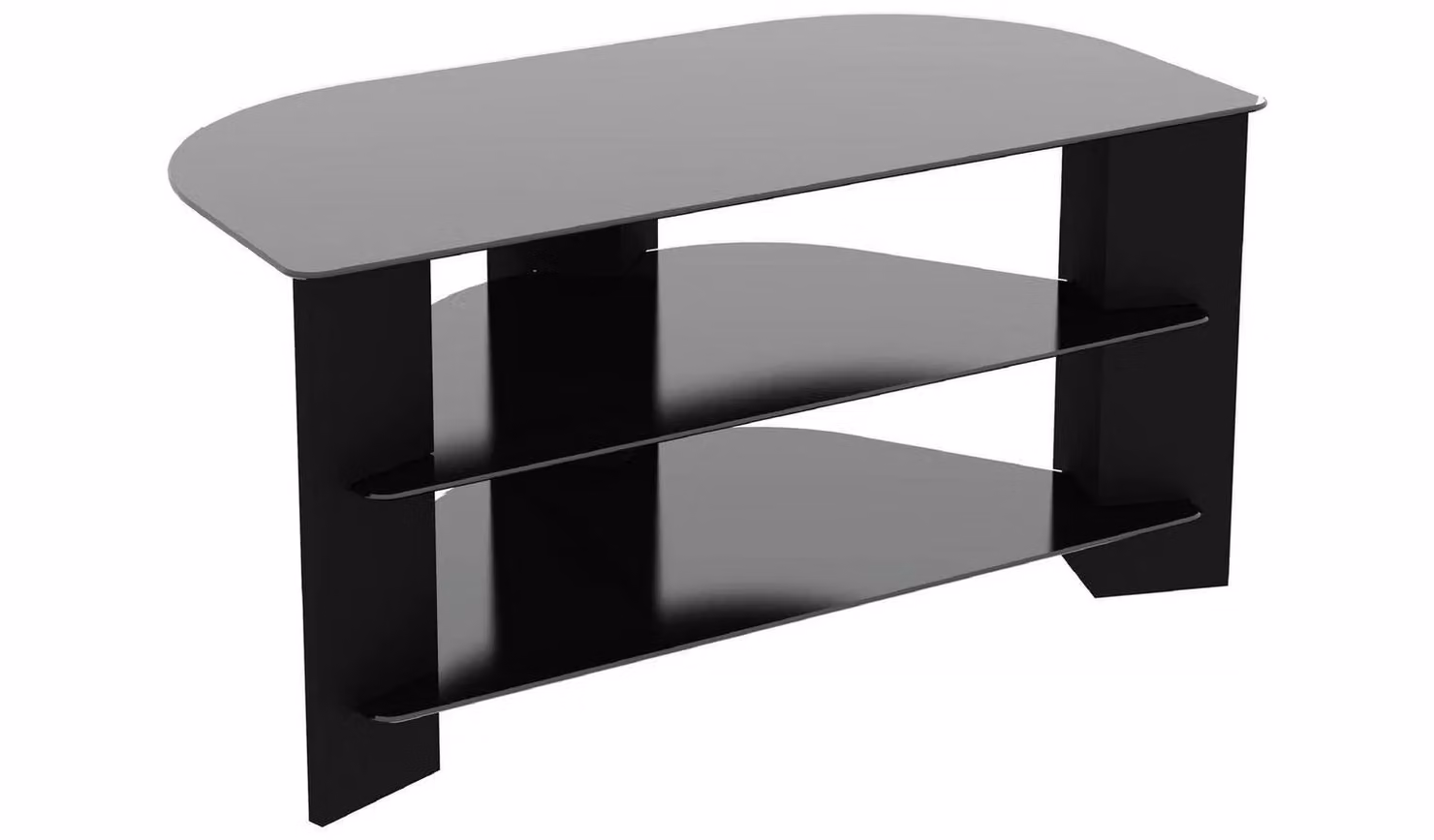 AVF Black Wood Effect Corner TV Stand with Shelves for up to 42 Inch TVs