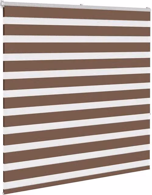 Berkfield Home Elegant Zebra Blind in Brown, W: 145 cm, H: 150 cm – 1