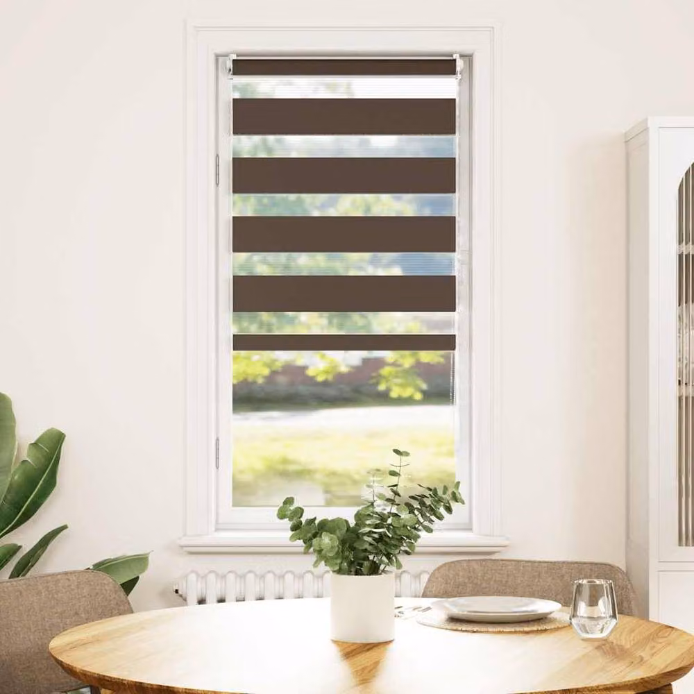 Berkfield Home Elegant Zebra Blind, Brown and White, W: 40 cm, H: 100 cm – 2