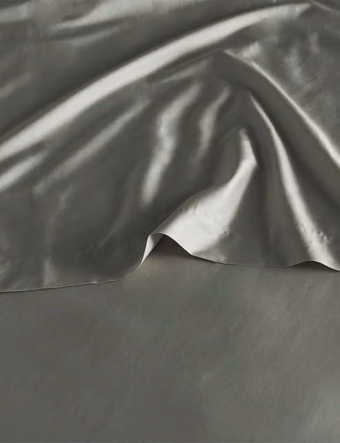 Bedfolk Pure Cotton 300 Thread Count Flat Sheet, Khaki, W/D/H: 90 x 190 cm