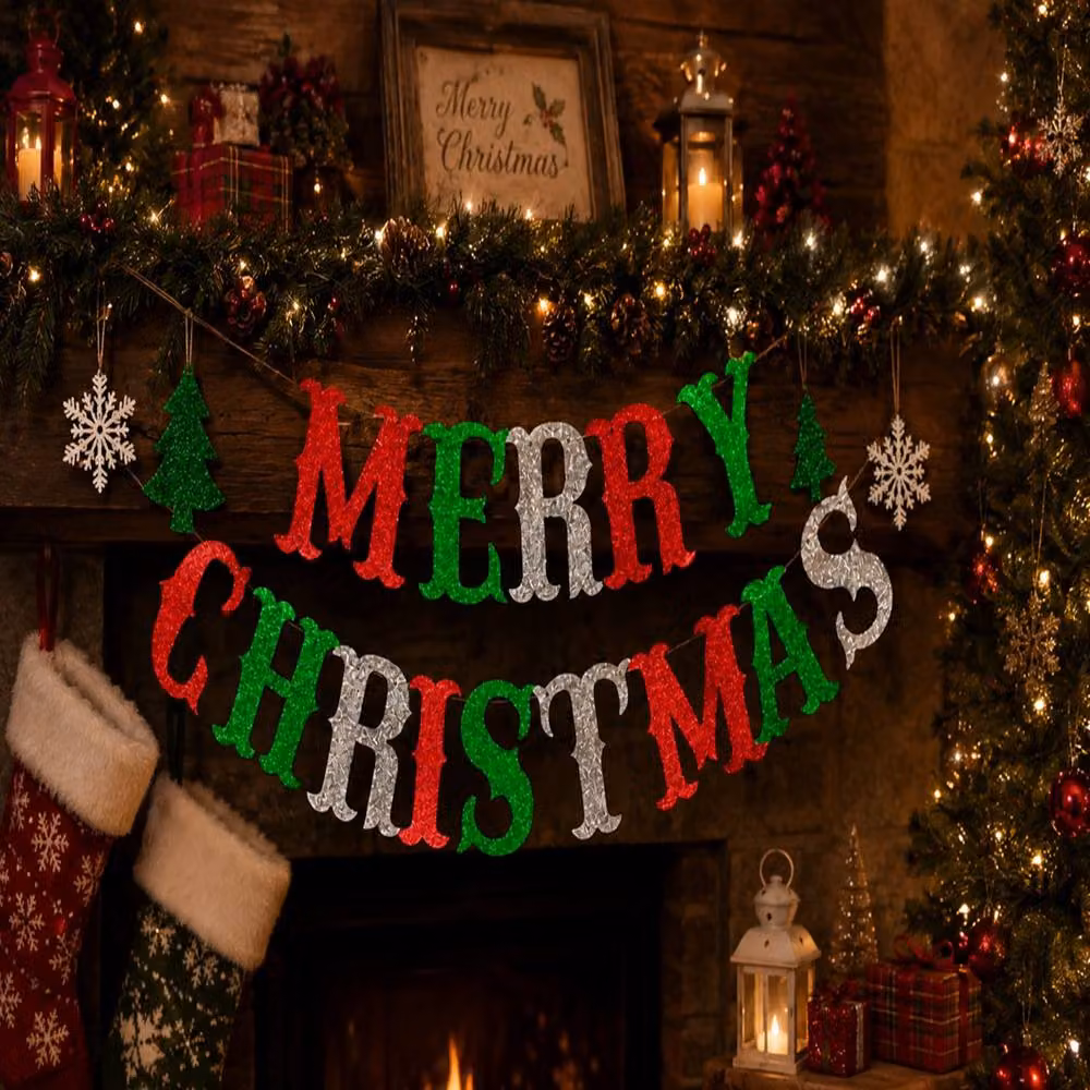 LARANGE Multicolour Christmas Party Pennant Hanging Letter Decoration – 2
