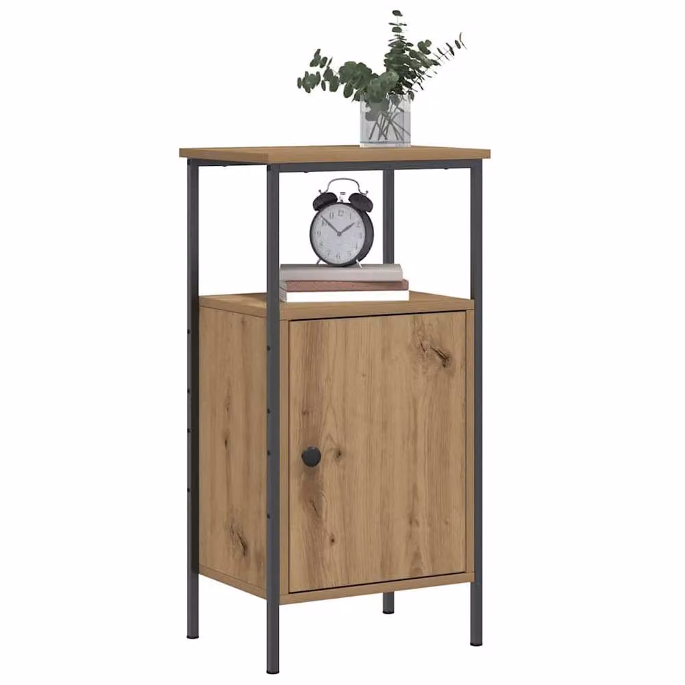 Berkfield Home Artisan Oak Bedside Cabinet in Brown, W/D/H: 41 x 31 x 80 cm – 2