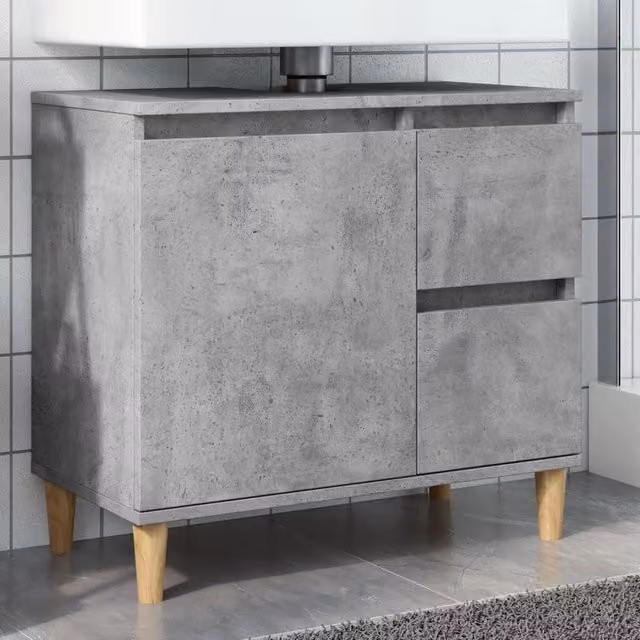 Berkfield Home Sink Cabinet in Concrete Grey, W/D/H: 65 x 33 x 60 cm – 1