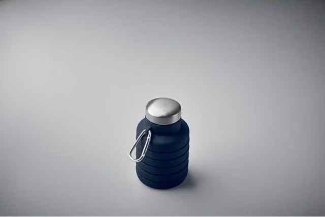 MidOcean Kolapsi Collapsible 500ml Water Bottle in Blue and Silver