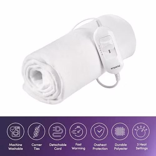 Emperial King Electric Heated Fitted Mattress Underblanket in White, W: 137 cm, D: 155 cm – 3