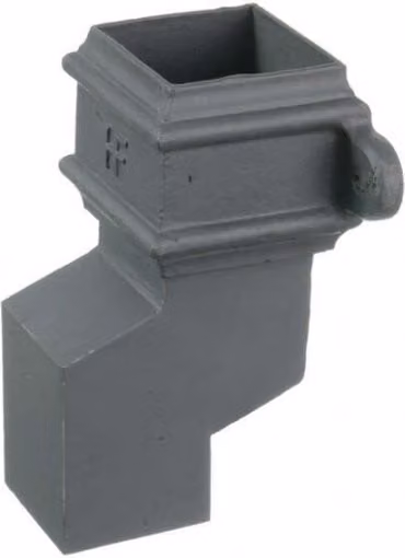 Hargreaves Premier Cast Iron Square Downpipe Eared Anti-Splash Shoe, 75mm, Primed