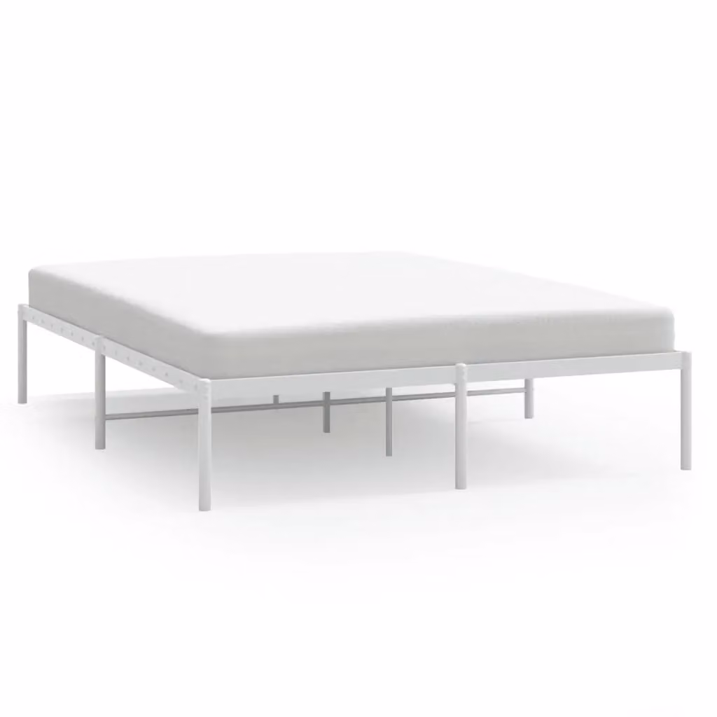 Berkfield Home Metal Bed Frame in White, W/D/H: 160 x 200 cm – 2