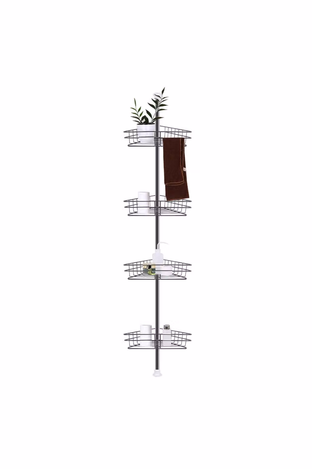 ExtraStar 4-Tier Metal Corner Shower Shelf and Bathroom Organiser in Matt Black – 2