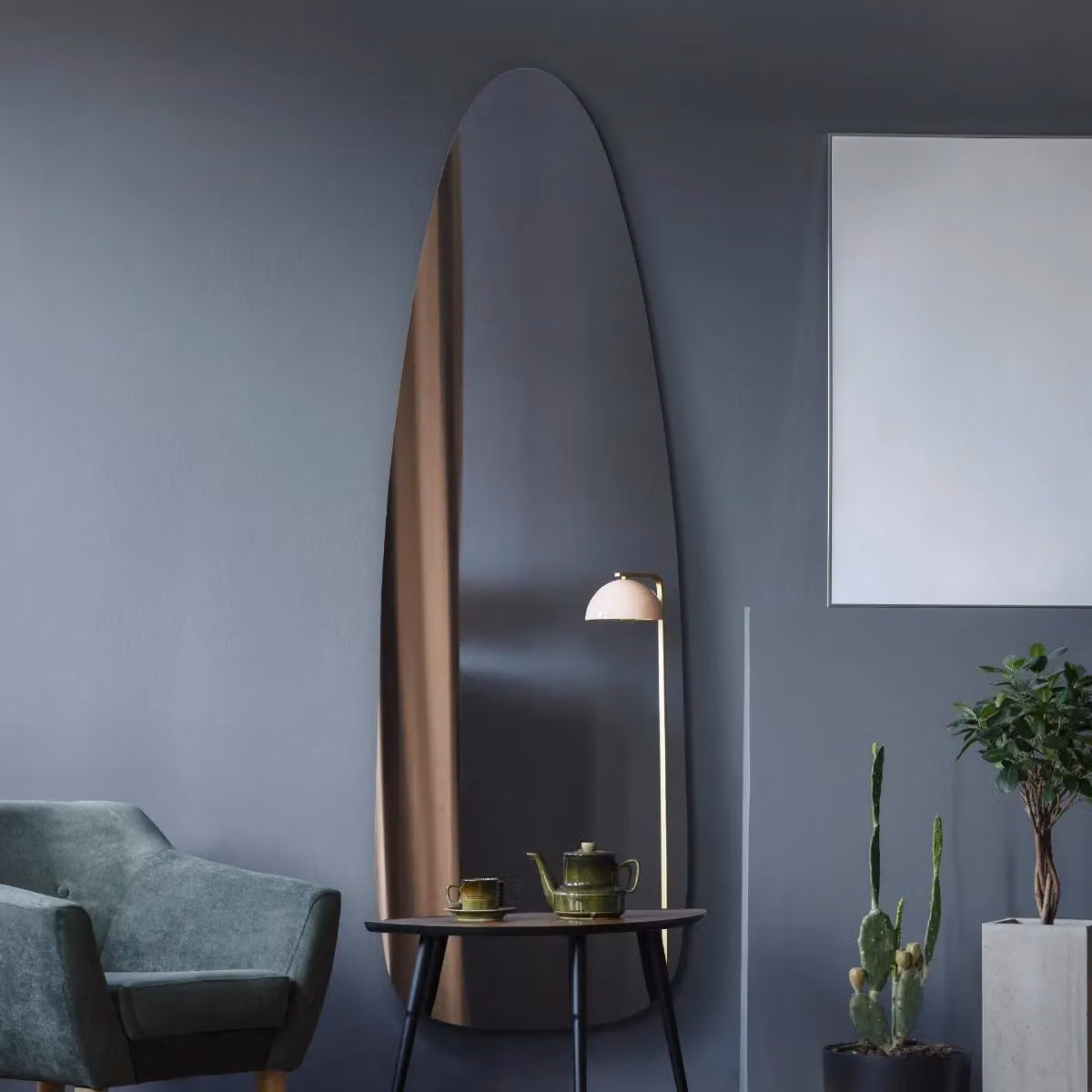 MirrorOutlet Frameless Rectangular Pond Wall Mirror in Silver, W: 180 cm, H: 60 cm, D: 1 cm – 4