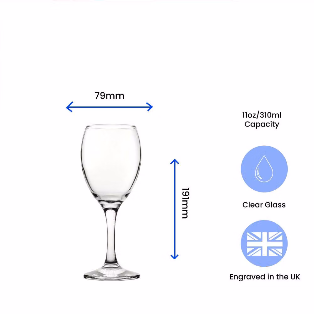 Uniqueful Personalised Commemorative Coronation of the King White Wine Glass, Clear Floral Design – 3